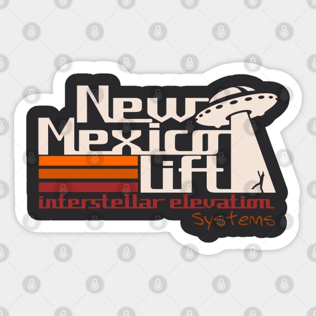 New Mexico lift interstellar elevation systems ufo funny abduction Sticker by SpaceWiz95